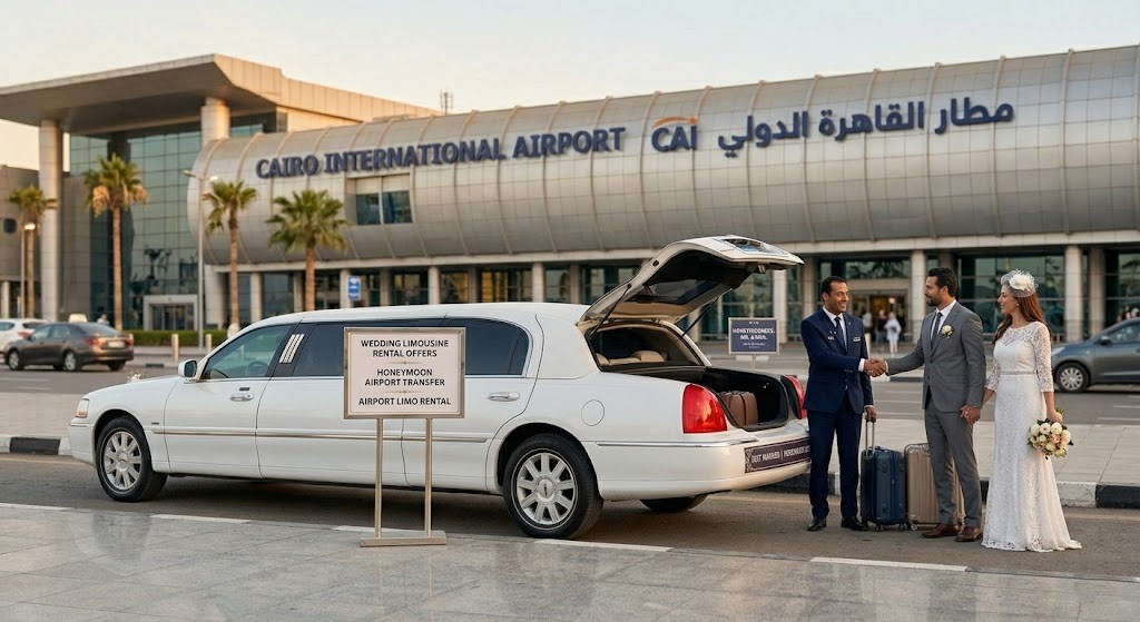 Wedding Limousine Rental Offers Honeymoon Airport Transfer Airport Limo Rental عروض ايجار ليموزين زفاف توصيل عرسان لمطار القاهرة ايجار عربية ليموزين المطار