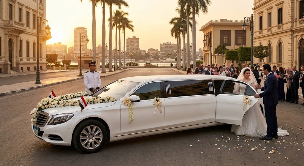 stretch-limousine-wedding-cheapest-egypt-cairo-ليموزين استريتش فرحك