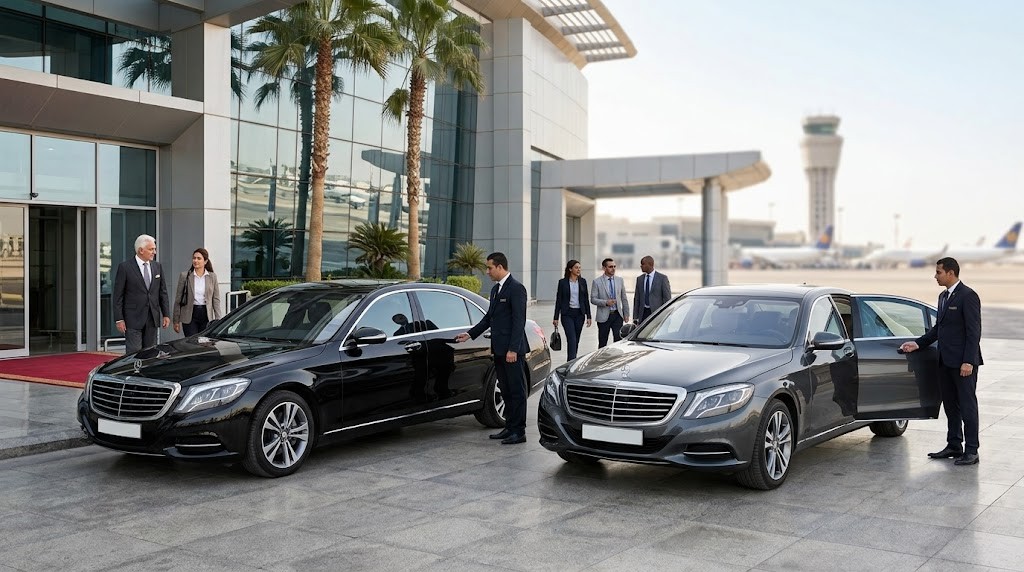 ليموزين مطار القاهرة VIP — إيجار S400 وS500 للمسؤولين والوفود - VIP Cairo Airport limousine — renting an S400 and S500