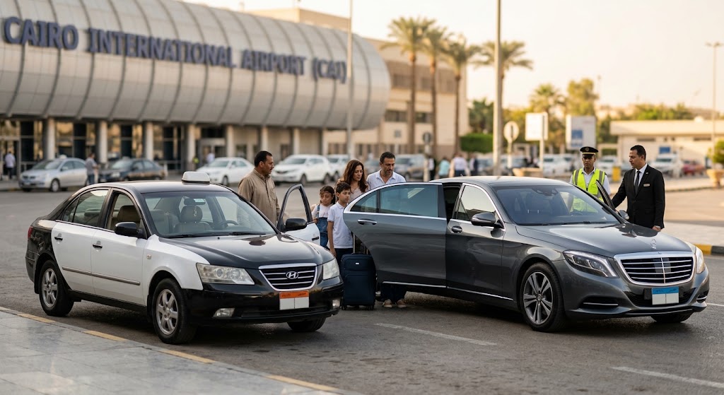 airport-taxi-vs-airport-limousine-why-choose-limousine-2026-الفرق-بين-ايجار-التاكسي-للمطار-وليموزين-المطار